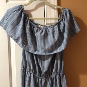 Blue off the shoulder romper
